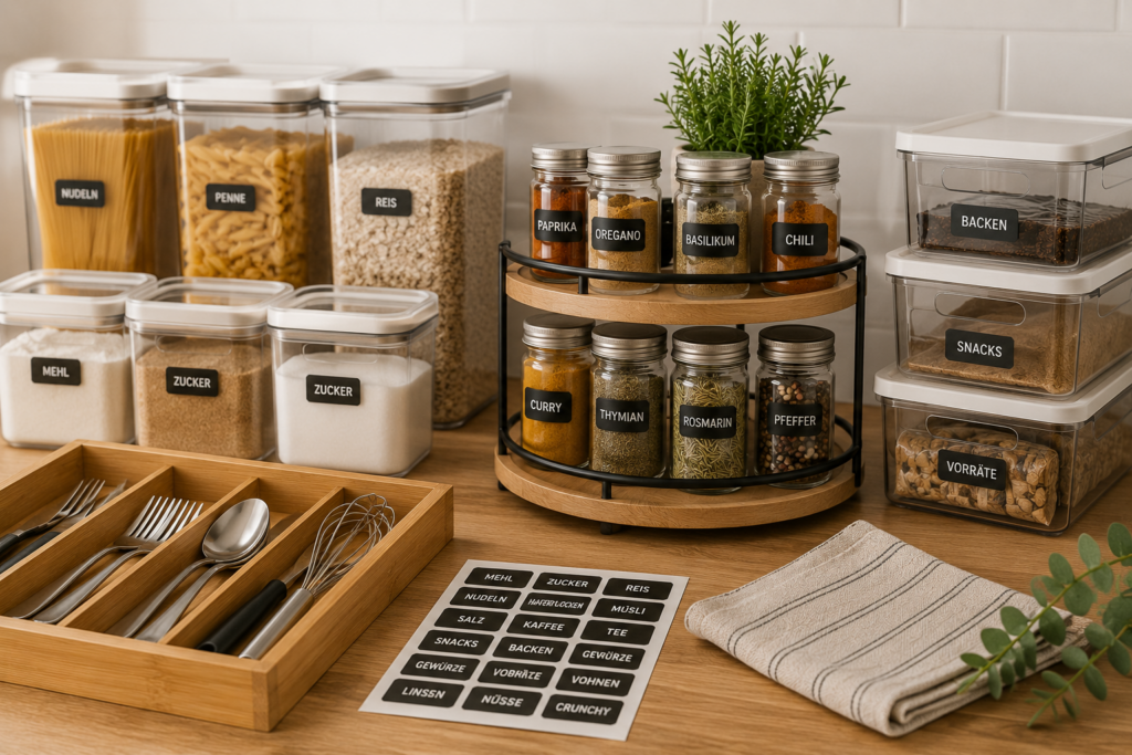 Vorratsdosen und Küchenorganizer