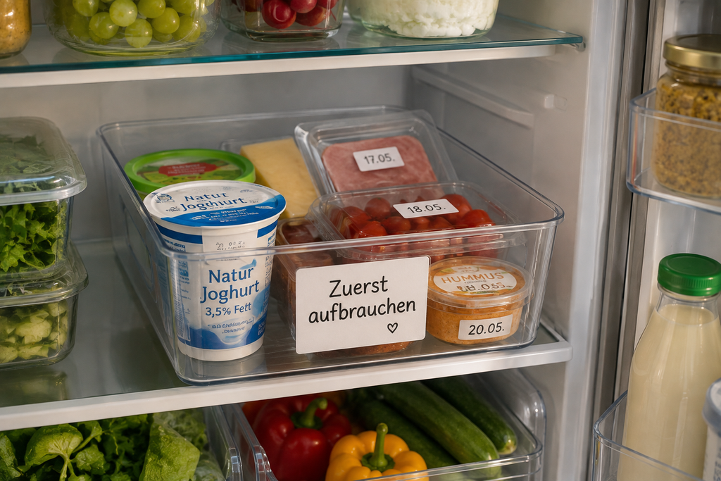 Zuerst aufbrauchen Box für mehr Ordnung im Kühlschrank