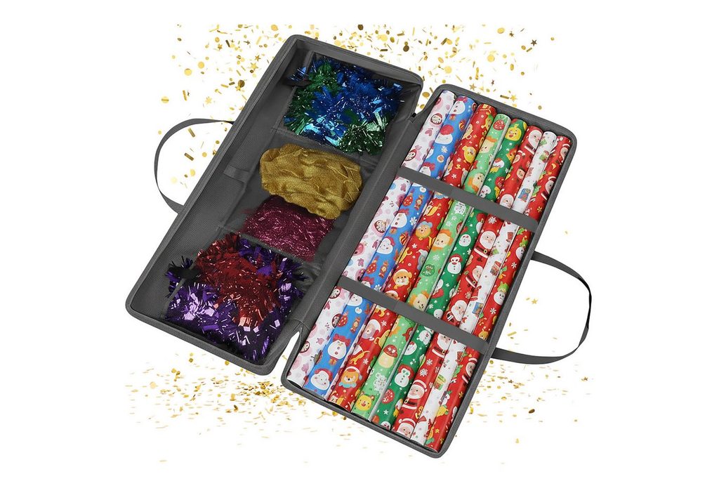 Relaxdays Geschenkpapier Aufbewahrung grau