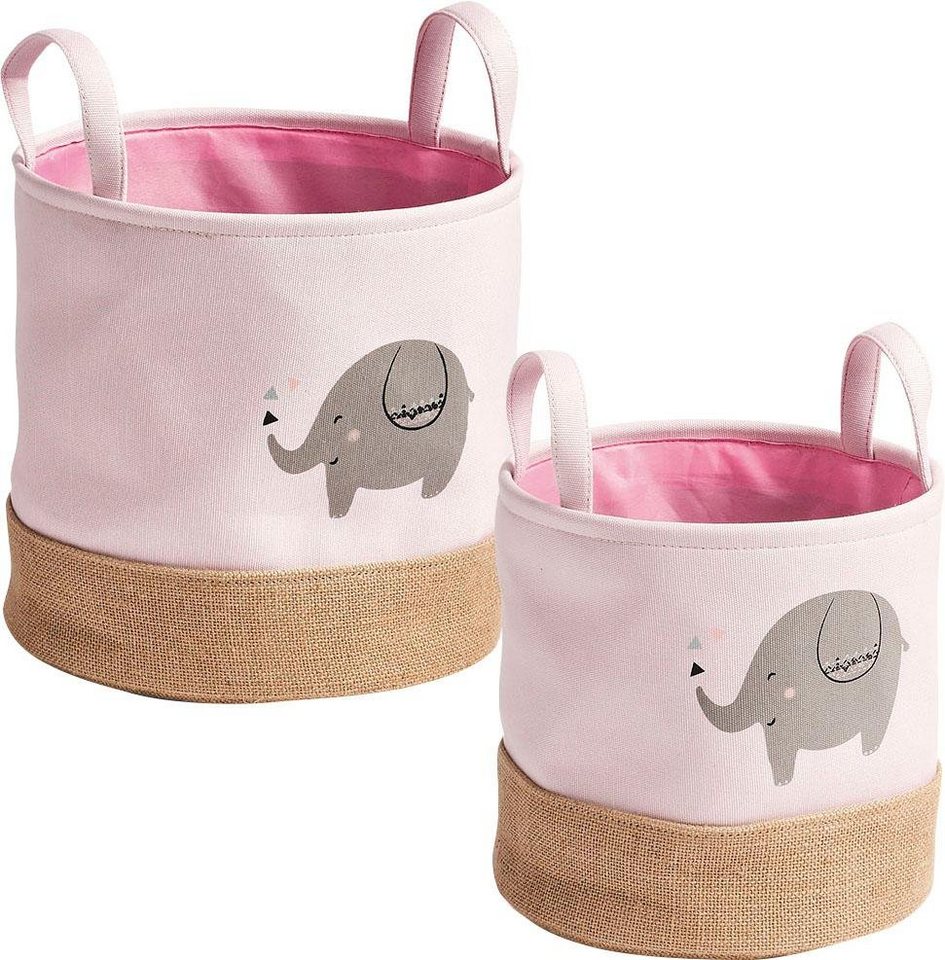 Zeller Present Aufbewahrungskorb Elefant für Spielzeug und Kuscheltiere